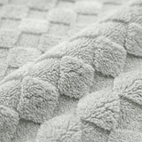 50x60 | Jacquard Fleece Throw Blanket | Light Gray | Soft and Breathable