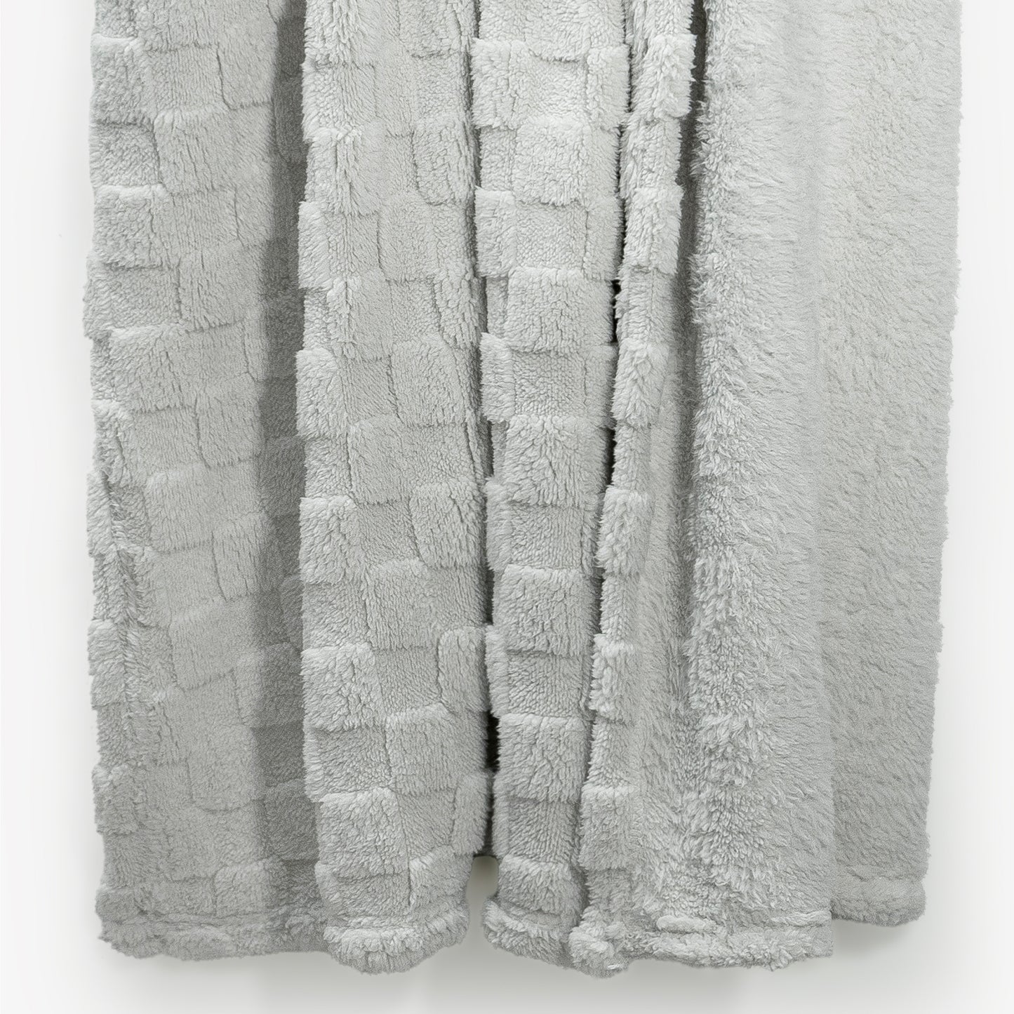 50x60 | Jacquard Fleece Throw Blanket | Light Gray | Soft and Breathable