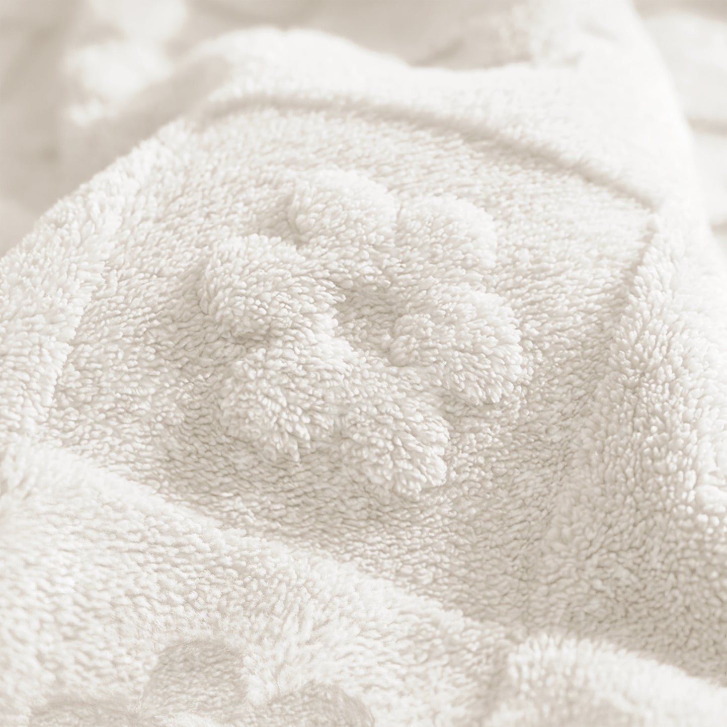 50x60 | Jacquard Fleece Throw Blanket | Cream | Soft and Breathable | Modern