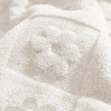50x60 | Jacquard Fleece Throw Blanket | Cream | Soft and Breathable | Modern