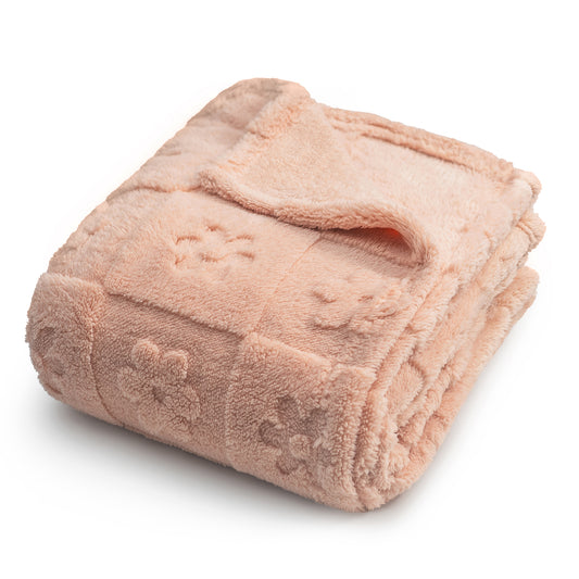 50x60 | Jacquard Fleece Throw Blanket | Pink | Soft and Breathable | Modern