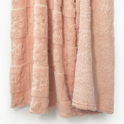 50x60 | Jacquard Fleece Throw Blanket | Pink | Soft and Breathable | Modern