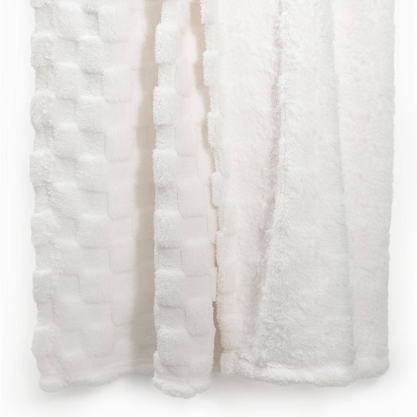 60x80 | Jacquard Fleece Throw Blanket | Cream | Soft and Breathable | Modern