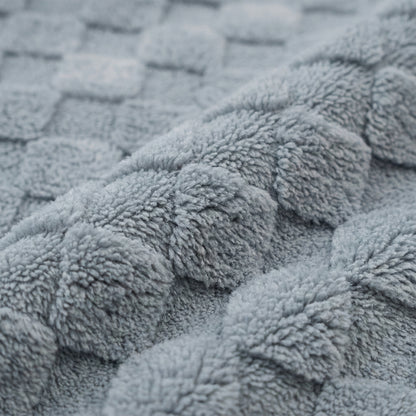 60x80 | Jacquard Fleece Throw Blanket | Gray | Soft and Breathable | Modern