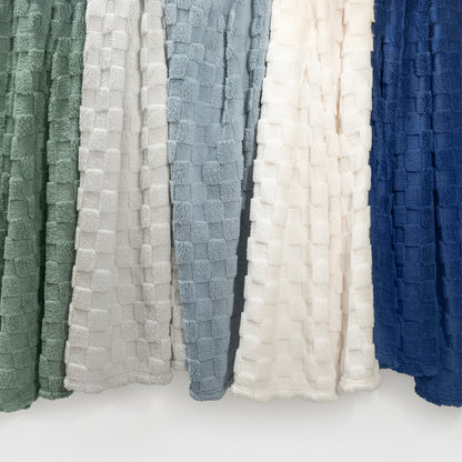 60x80 | Jacquard Fleece Throw Blanket | Gray | Soft and Breathable | Modern