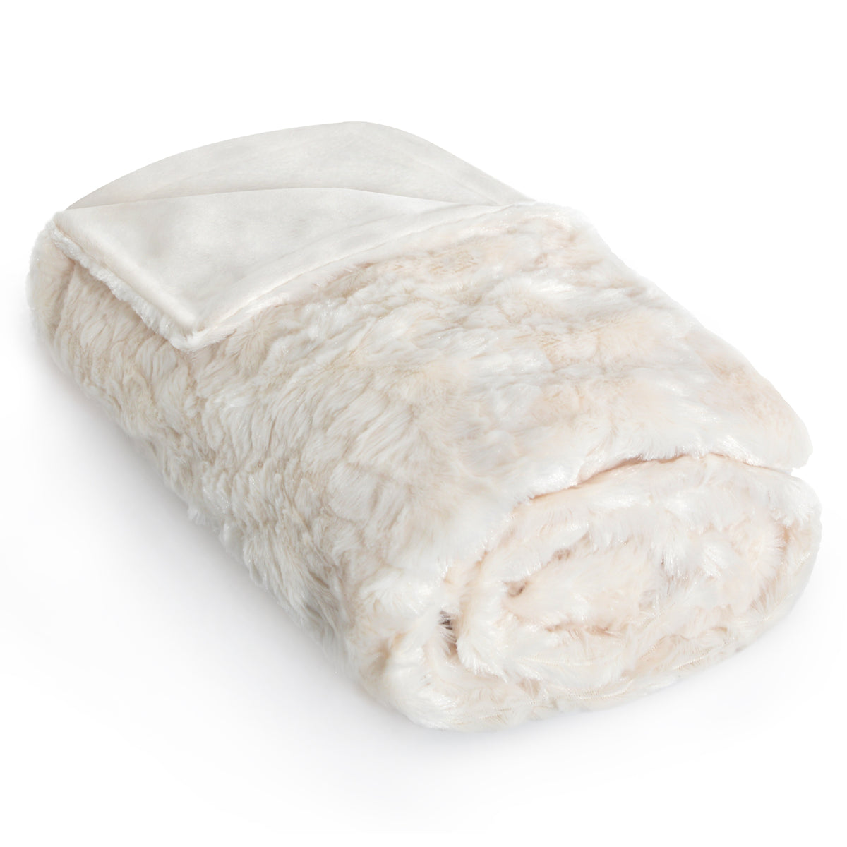 50x60 | Faux Fur Throw Blanket | Faux Fur Rabbit & Snow Leopard Soft Plush Blanket | Americanflat