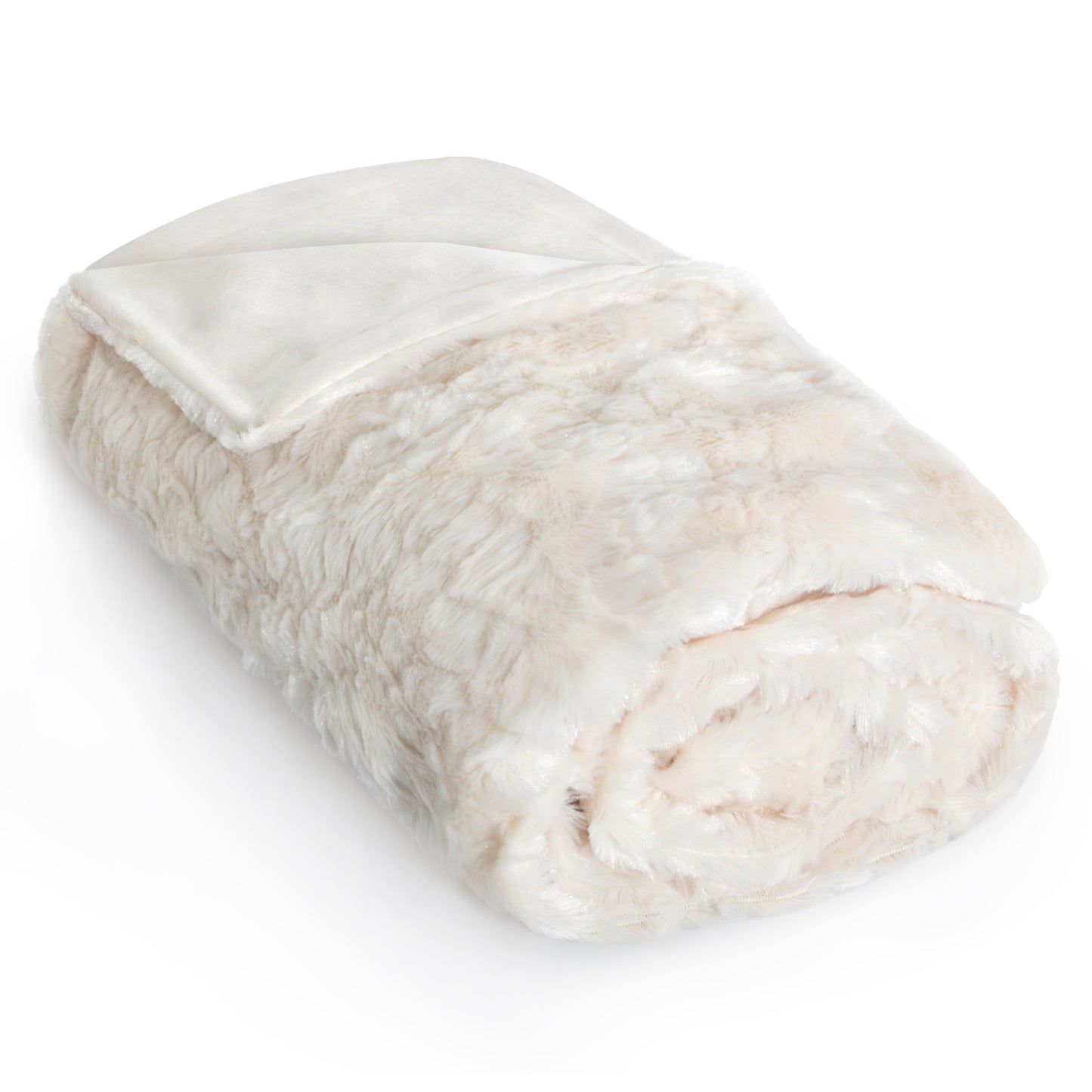 50x60 | Faux Fur Throw Blanket | Faux Fur Rabbit & Snow Leopard Soft Plush Blanket | Americanflat