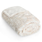 50x60 | Faux Fur Throw Blanket | Faux Fur Rabbit & Snow Leopard Soft Plush Blanket | Americanflat