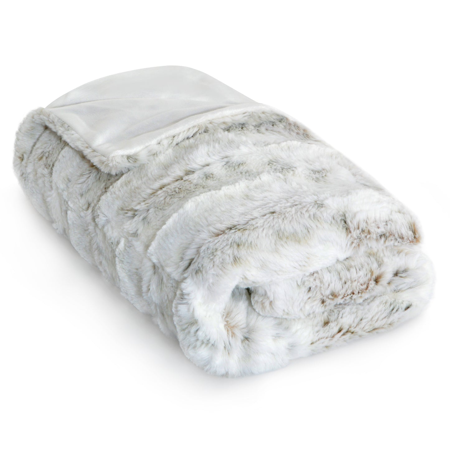 50x60 | Faux Fur Throw Blanket | Faux Fur Rabbit & Snow Leopard Soft Plush Blanket | Americanflat