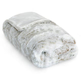 50x60 | Faux Fur Throw Blanket | Faux Fur Rabbit & Snow Leopard Soft Plush Blanket | Americanflat