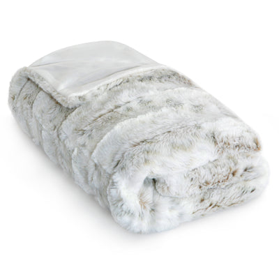 50x60 | Faux Fur Throw Blanket | Faux Fur Rabbit & Snow Leopard Soft Plush Blanket | Americanflat — Snow Leopard
