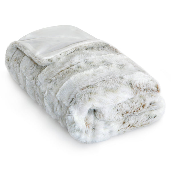 Roll of white fur blanket on a white background #flat