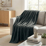 Americanflat 60x80 Fleece Throw Blanket - Soft and Breathable Throw Blanket for Couch, Bed, Chair - Roomy Fleece Blankets Perfect for Home, Bedroom, or Outdoor Use - Gray