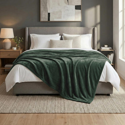 Throw Blanket | Fleece - 90x90 - Green — Default Title