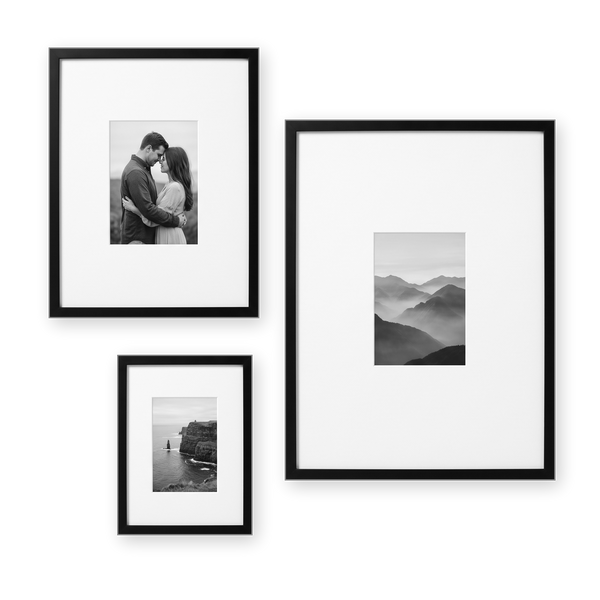 Black | Gallery Wall Frames Set of 3 | Collage | Matted Design – Americanflat