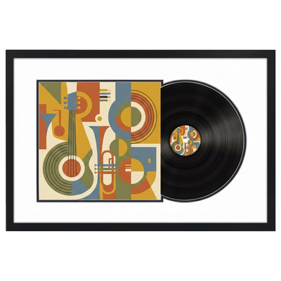 Signature CD & Record Album Matted Picture Frame — Record Album / Black