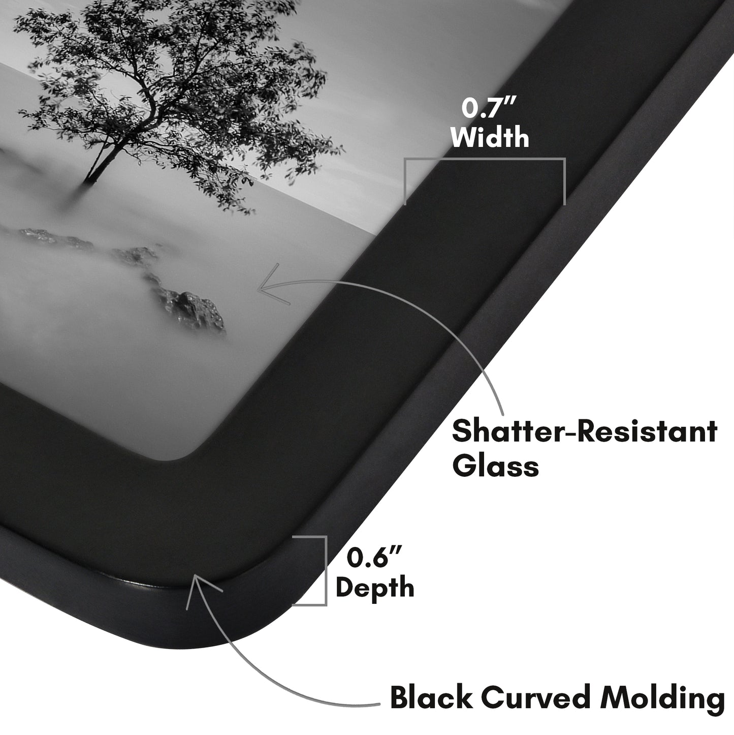 Americanflat Picture Frame with Round Corner CCF0406BLK