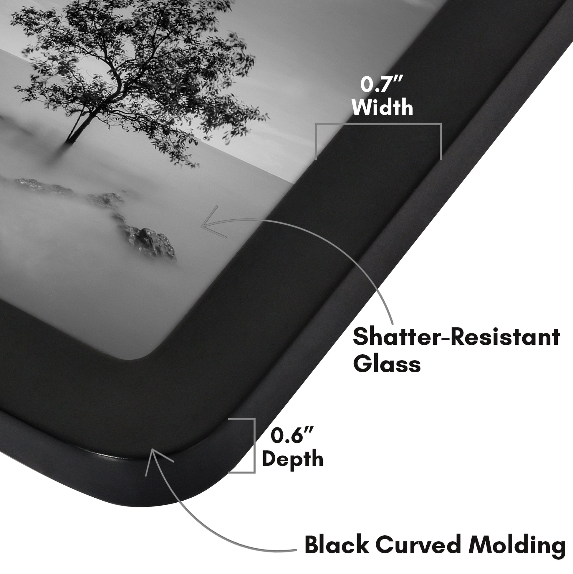 Americanflat Picture Frame with Round Corner CCF0406BLK