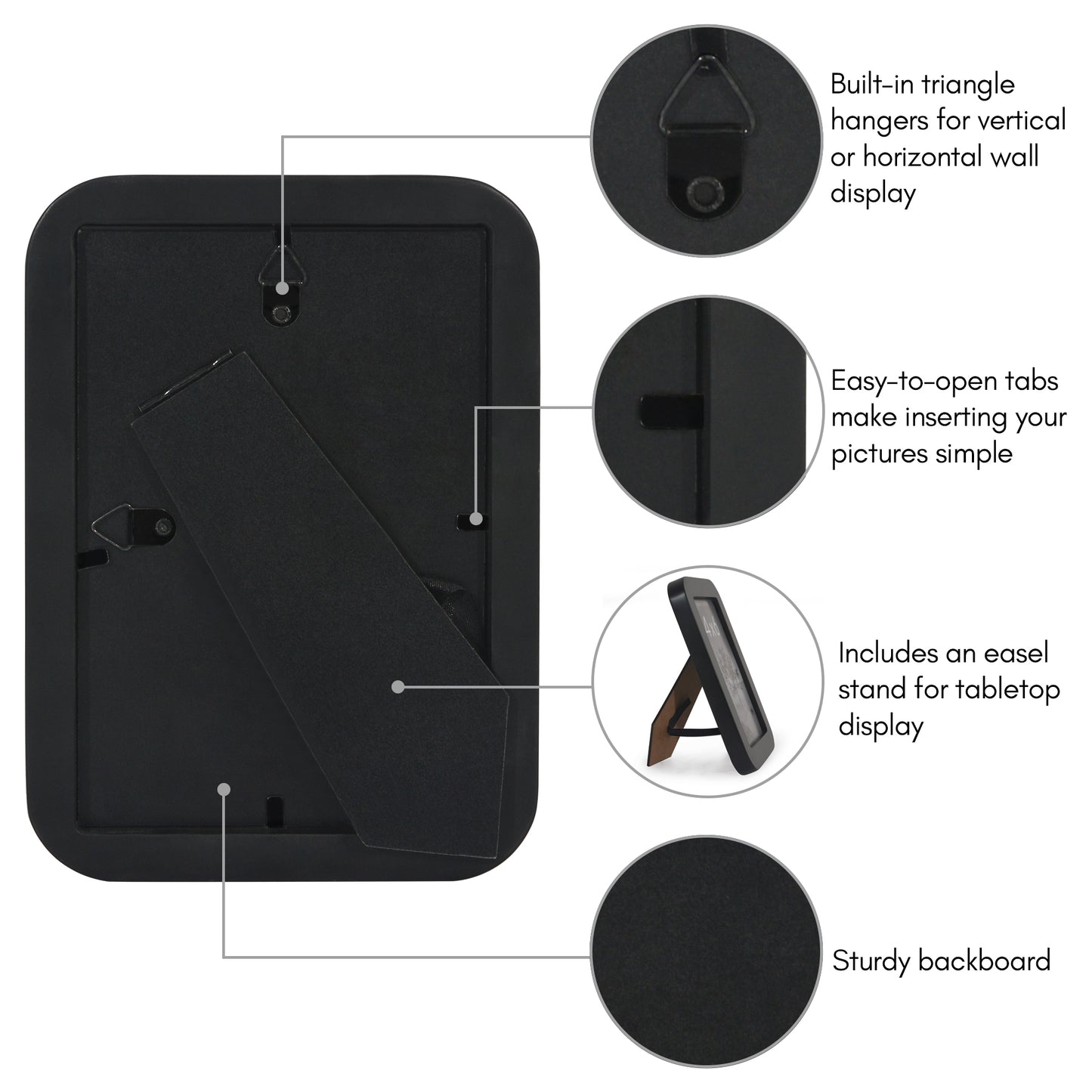 Americanflat Picture Frame with Round Corner CCF0406BLK
