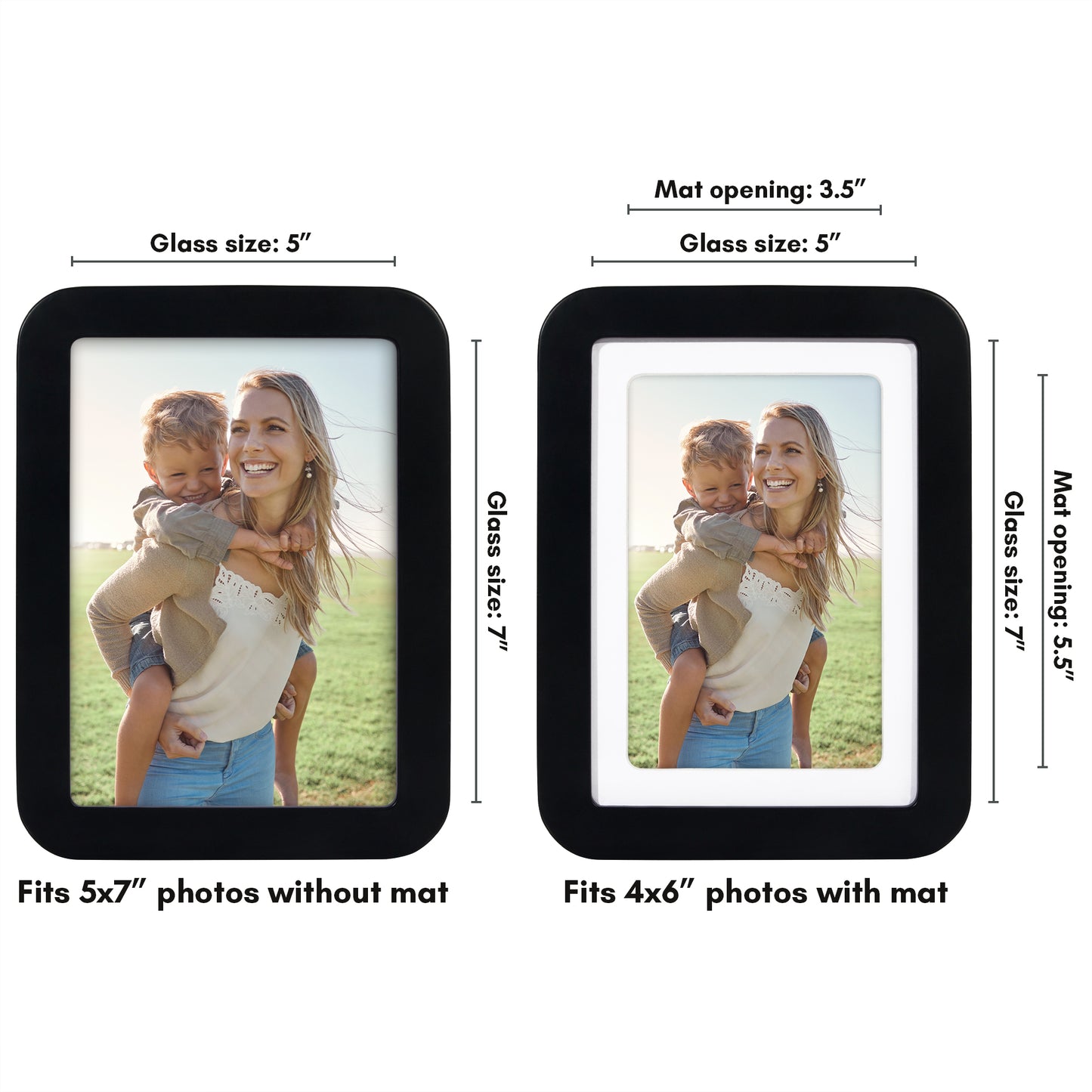 Americanflat Picture Frame with Round Corner CCF0507BLK46