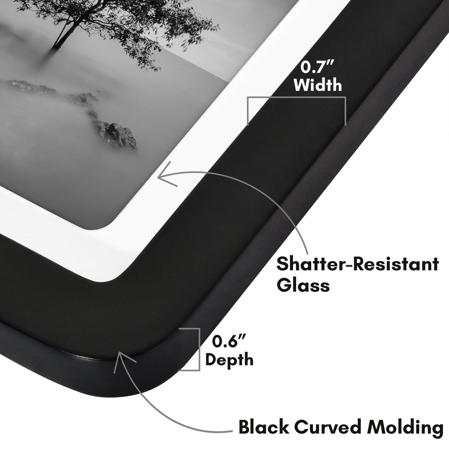 Americanflat Picture Frame with Round Corner CCF0507BLK46
