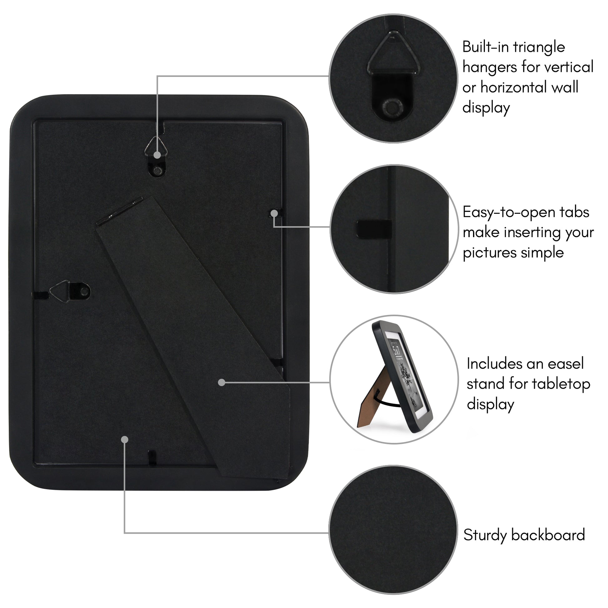 Americanflat Picture Frame with Round Corner CCF0507BLK46