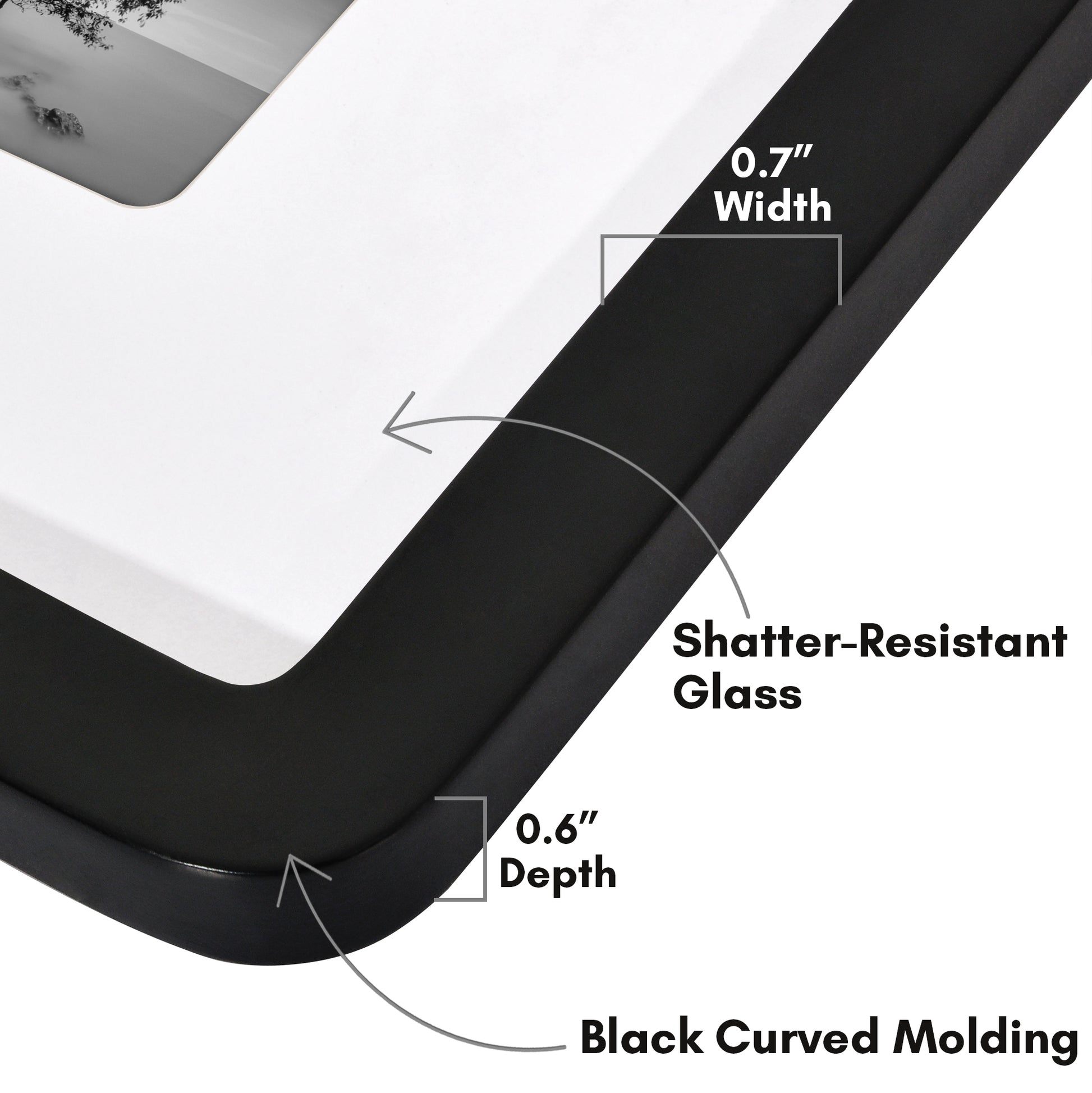 Americanflat Picture Frame with Round Corner CCF0808BLK44
