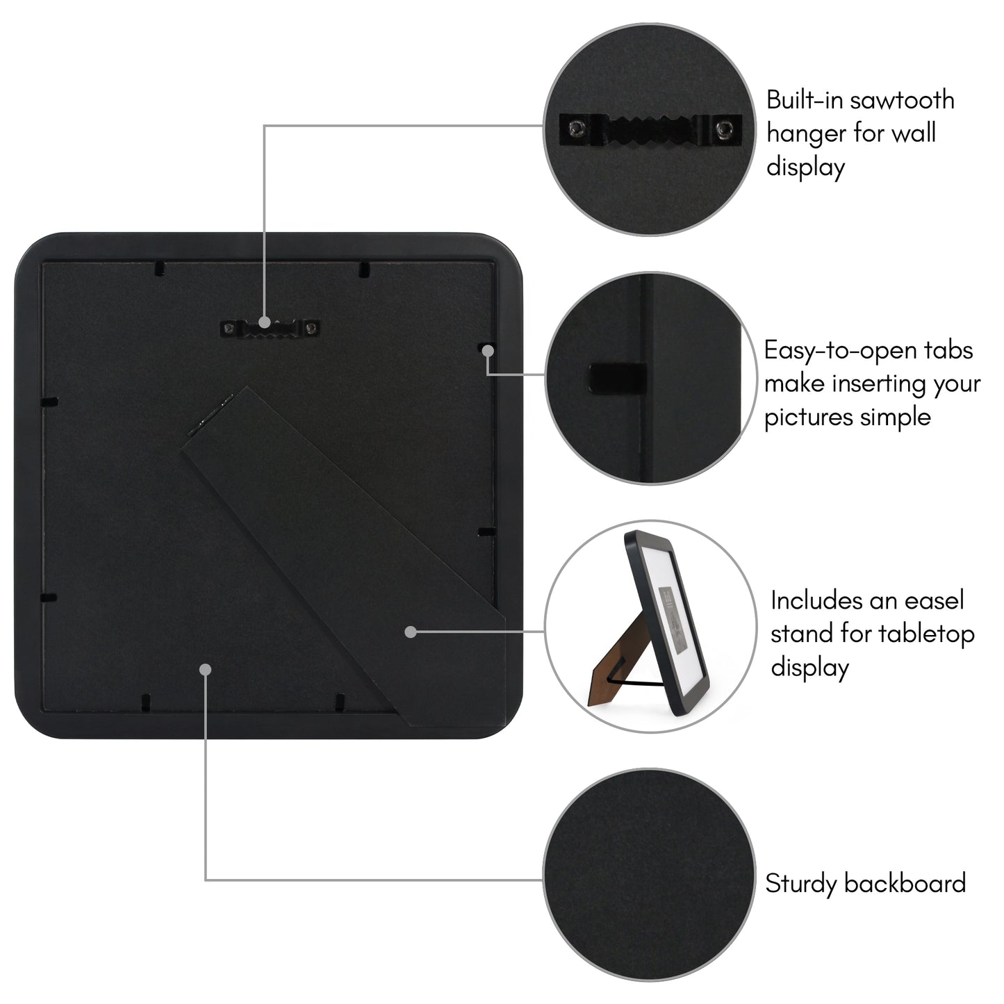 Americanflat Picture Frame with Round Corner CCF0808BLK44