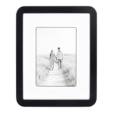 Black 8x10 Mod frame, white mat opening to 5x7, a couple on a grassy dune path 