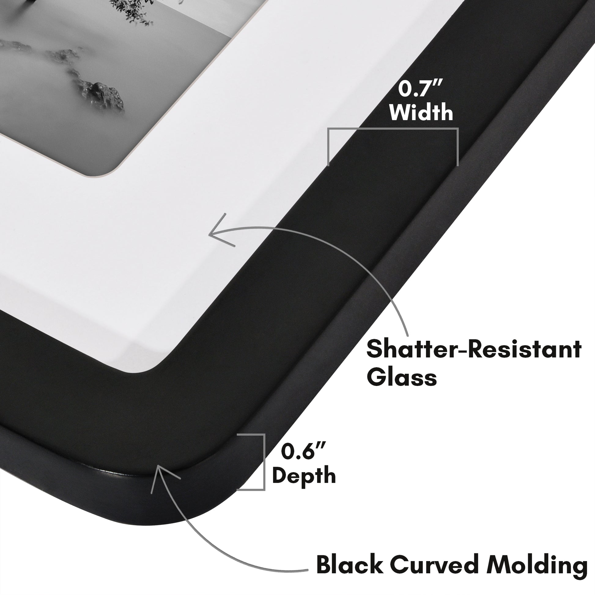 Americanflat Picture Frame with Round Corner CCF0810BLK57