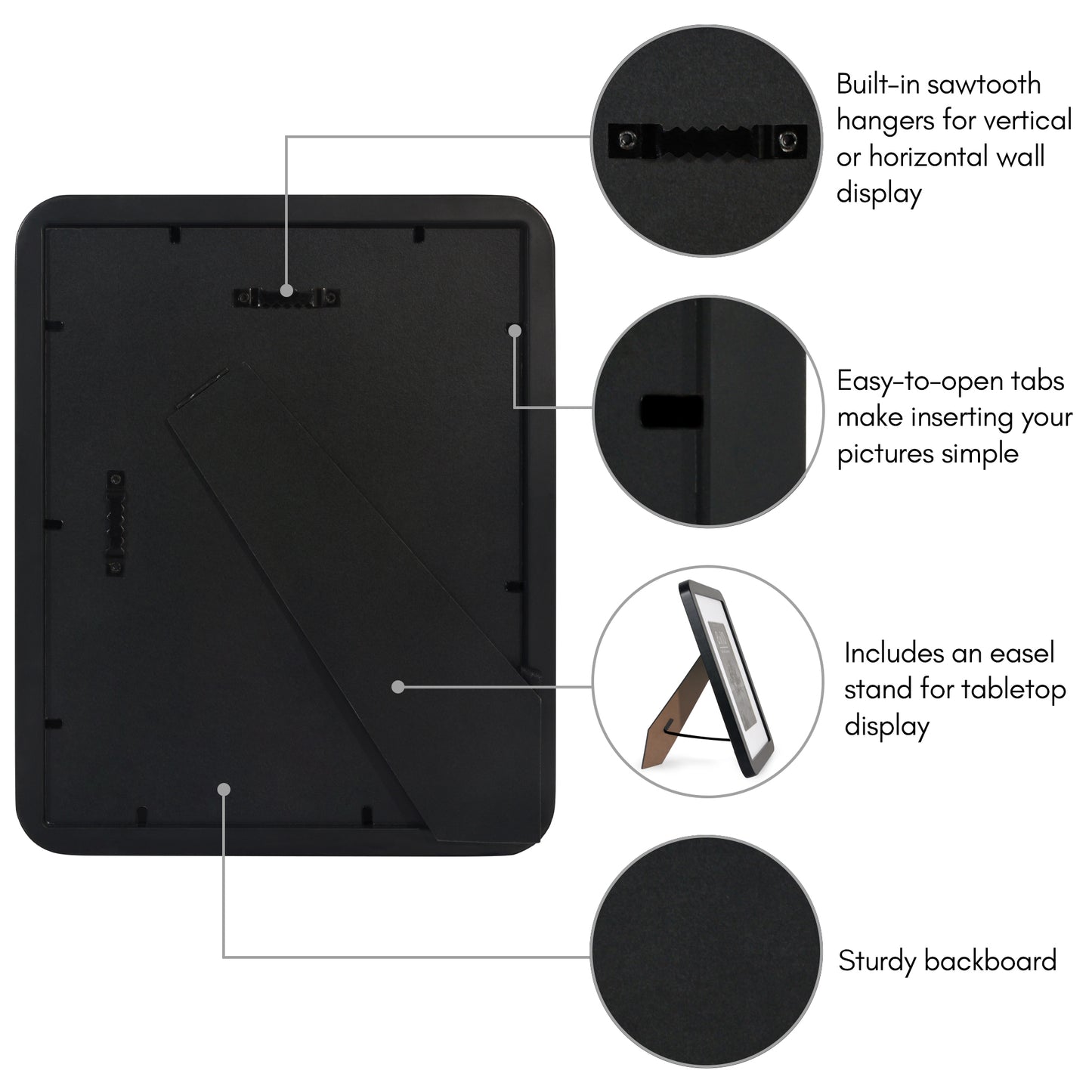 Americanflat Picture Frame with Round Corner CCF0810BLK57