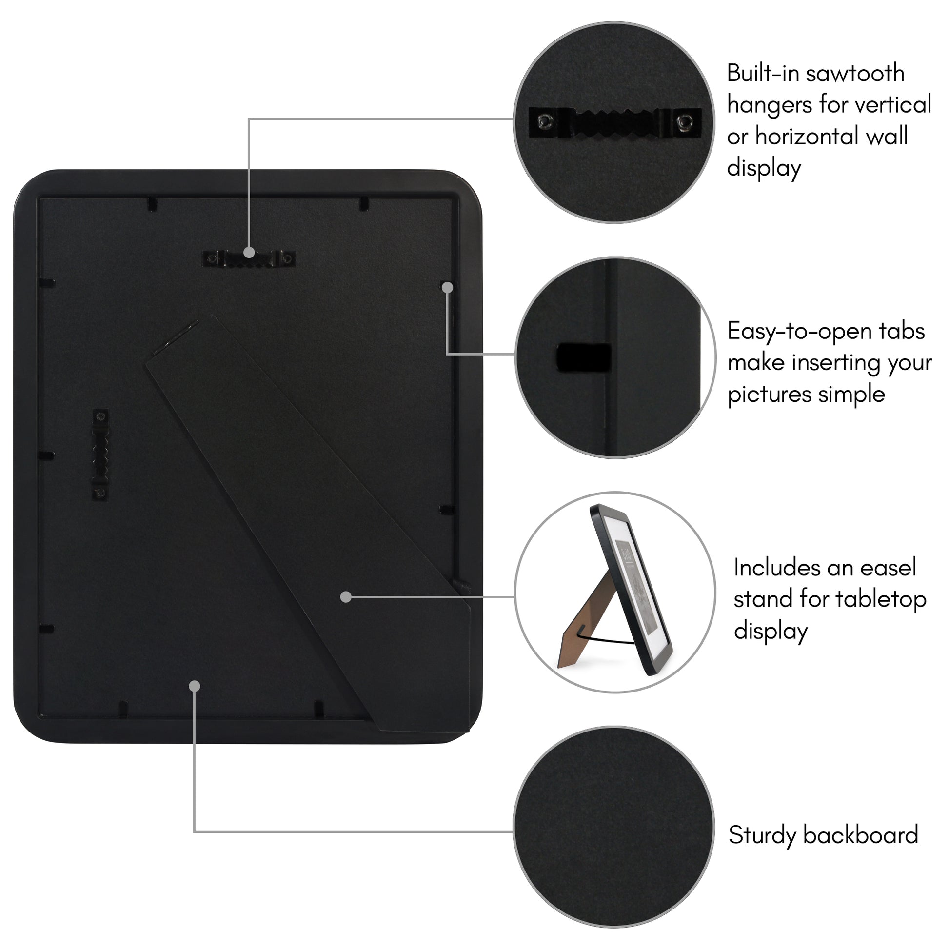 Americanflat Picture Frame with Round Corner CCF0810BLK57