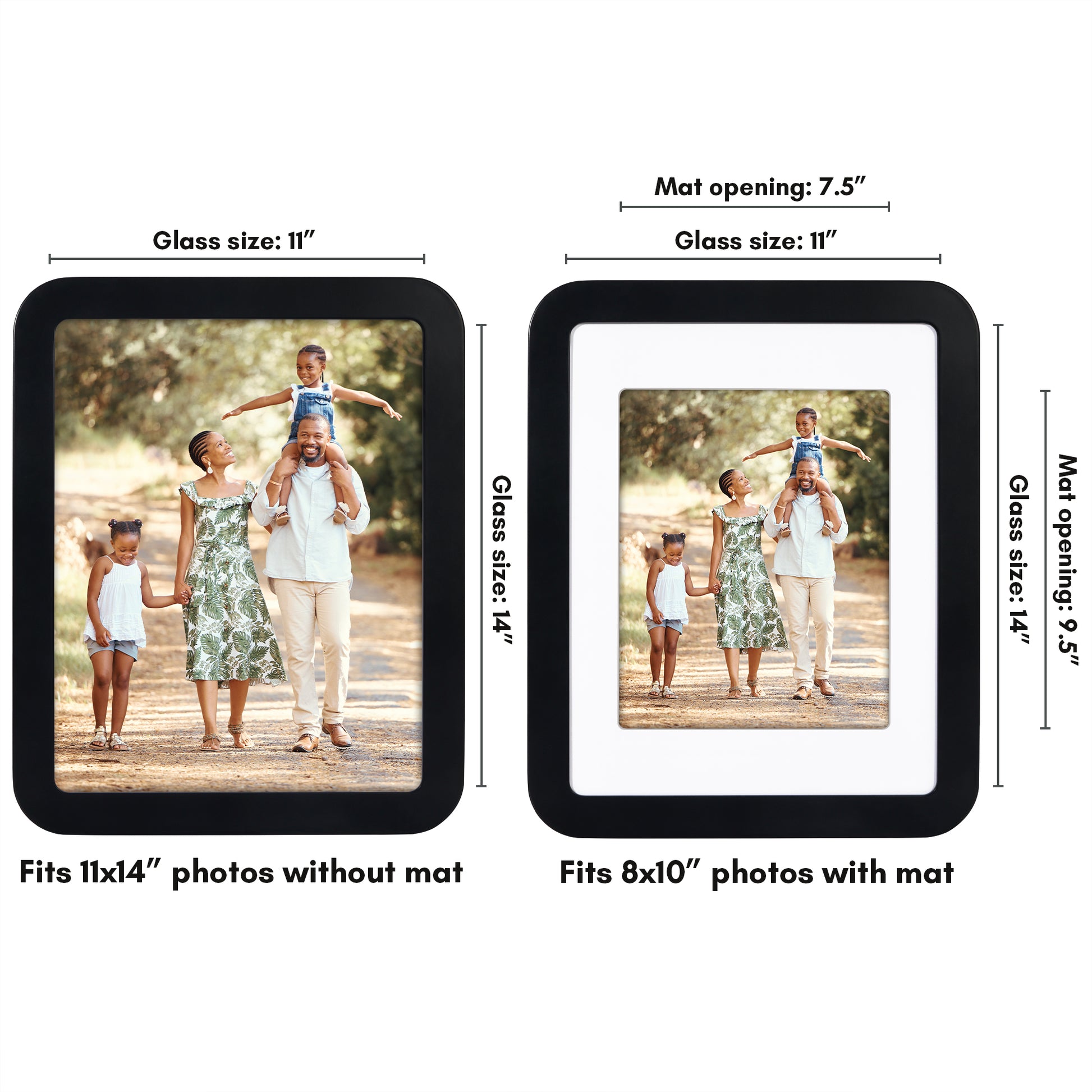 Americanflat Picture Frame with Round Corner CCF1114BLK810