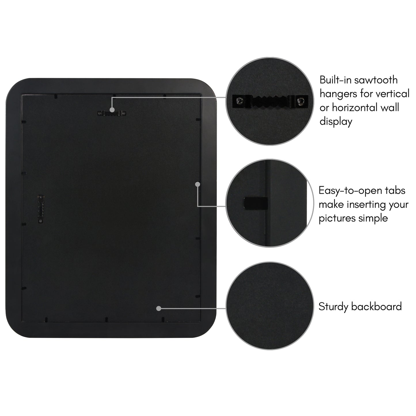 Americanflat Picture Frame with Round Corner CCF1114BLK810