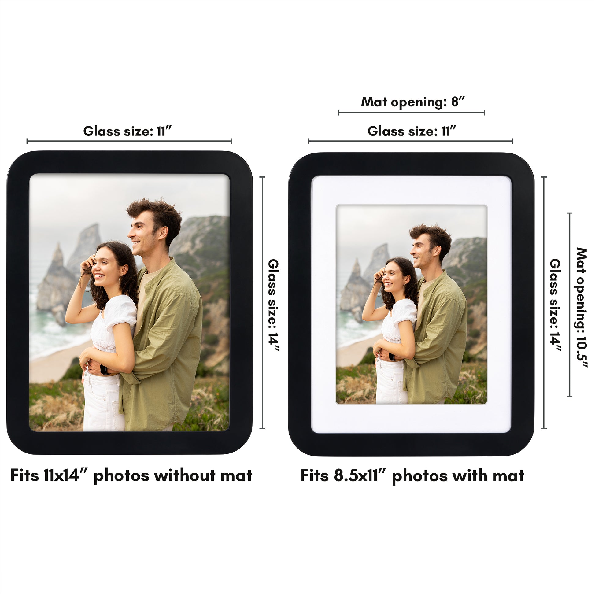 Americanflat Picture Frame with Round Corner CCF1114BLK8511