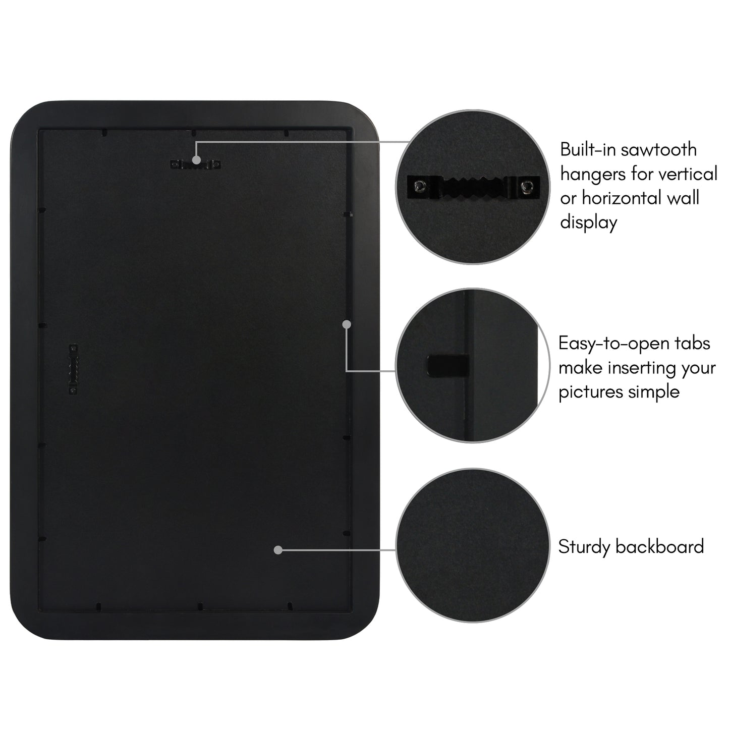 Americanflat Picture Frame with Round Corner CCF1117BLK