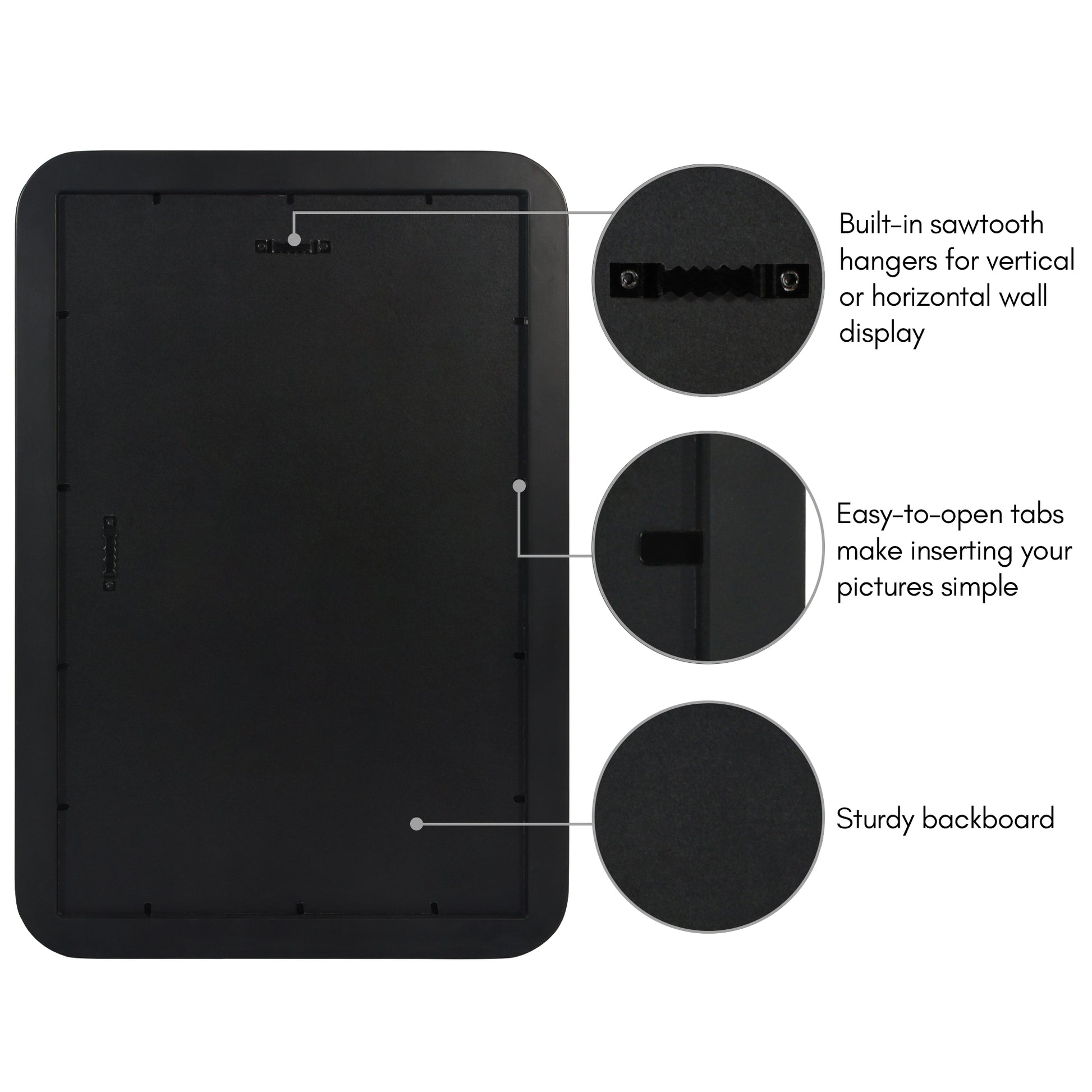 Americanflat Picture Frame with Round Corner CCF1117BLK