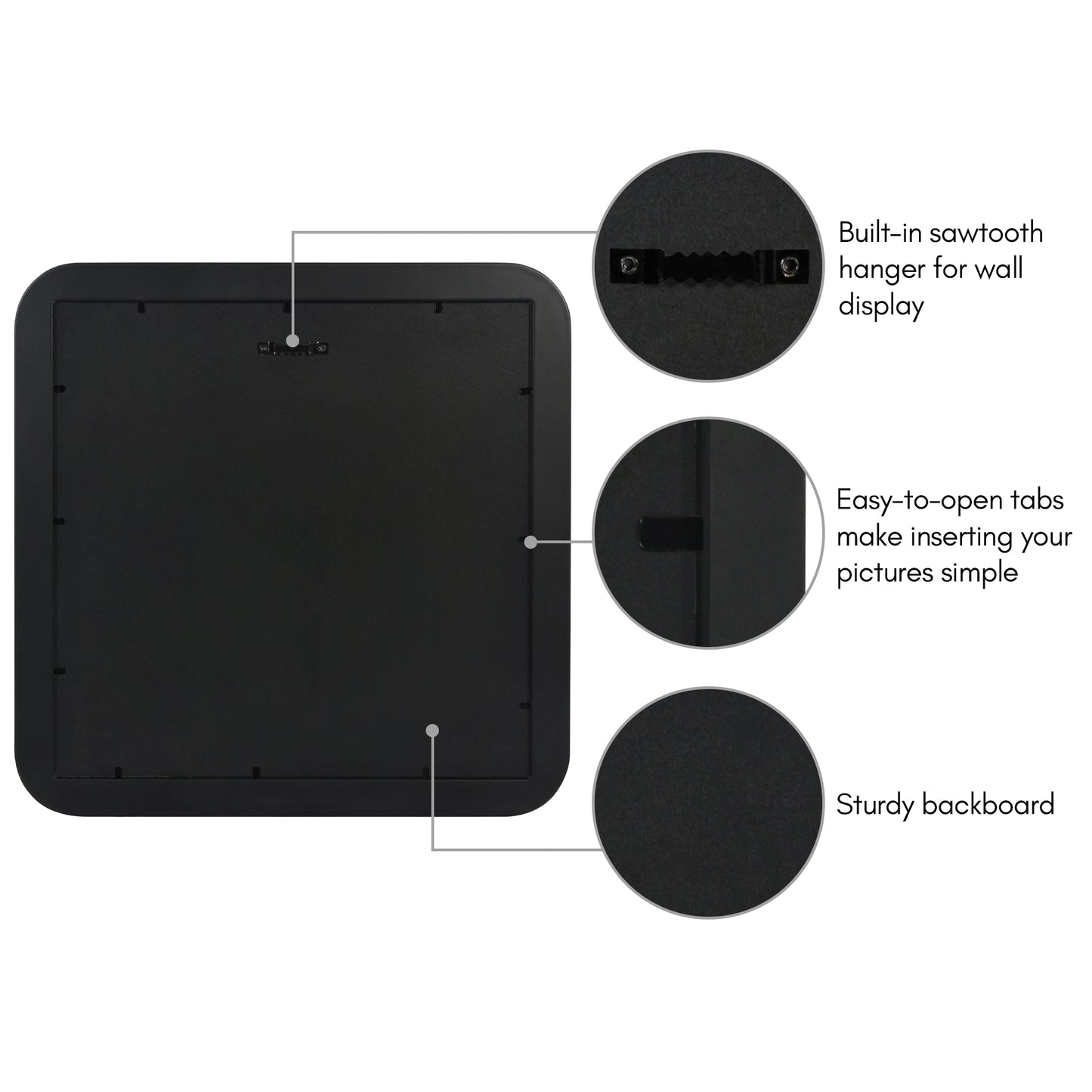 Americanflat Picture Frame with Round Corner CCF1212BLK88