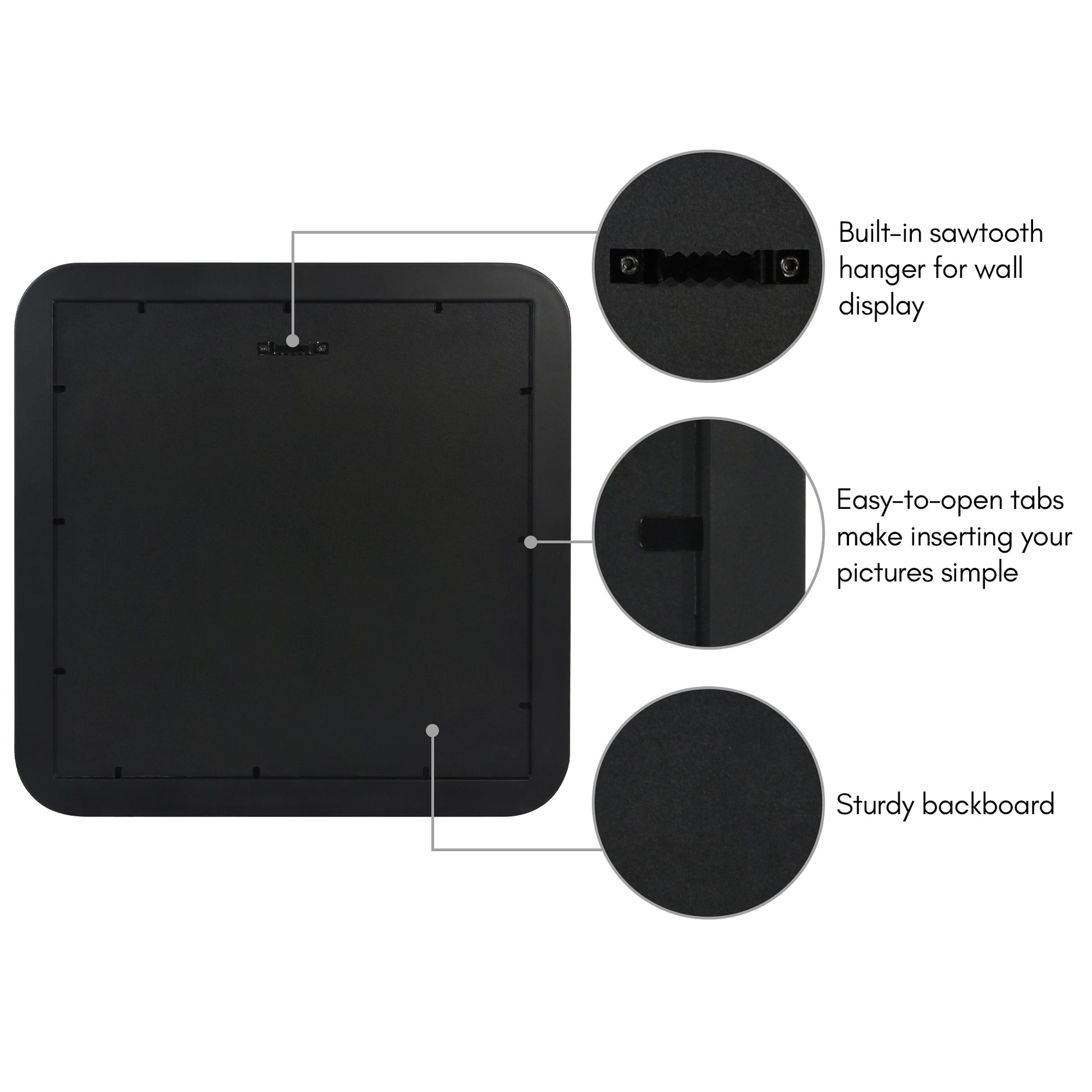 Americanflat Picture Frame with Round Corner CCF1212BLK88
