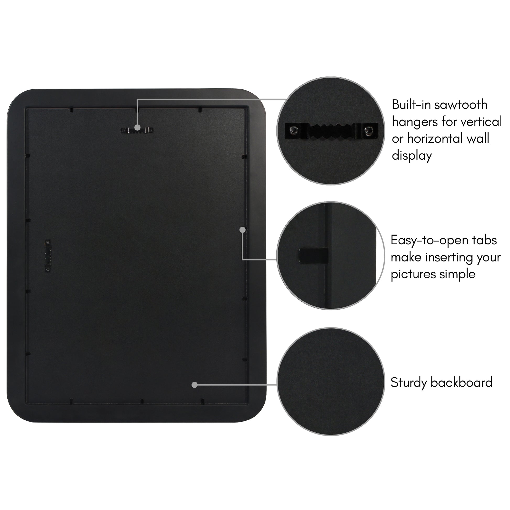 Americanflat Picture Frame with Round Corner CCF1216BLK