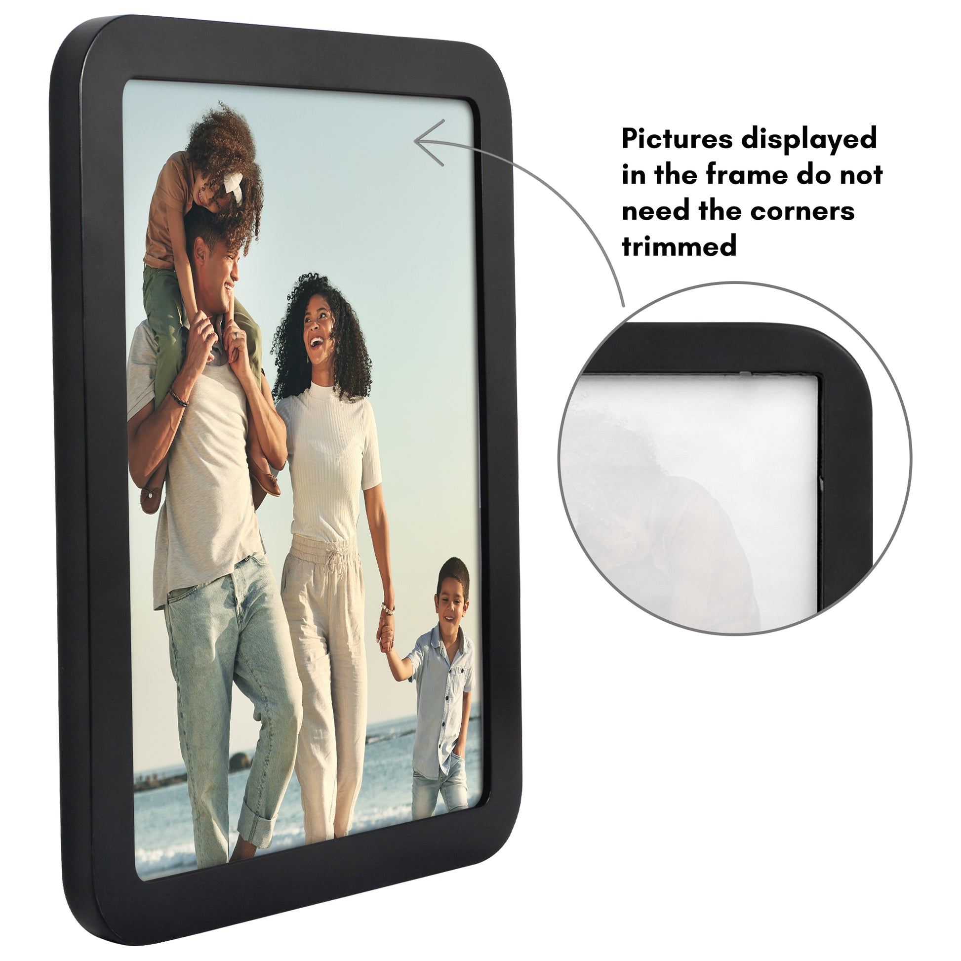 Americanflat Picture Frame with Round Corner CCF1216BLK