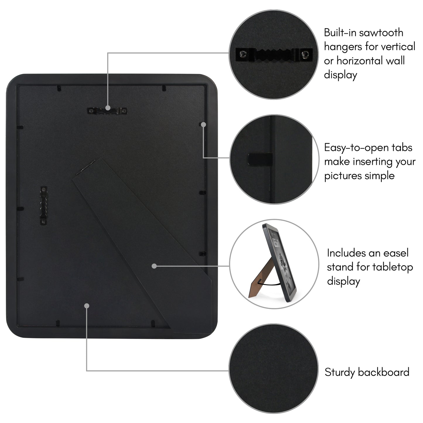 Americanflat Picture Frame with Round Corner CCF8511BLK
