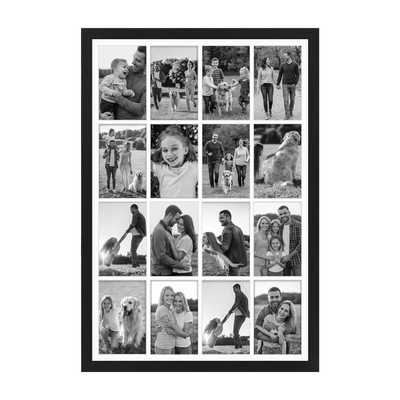 Signature Matted Engineered Wood Collage Frame — 18x26 / Black / 16 Opening