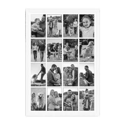 Signature Matted Engineered Wood Collage Frame — 18x26 / White / 16 Opening