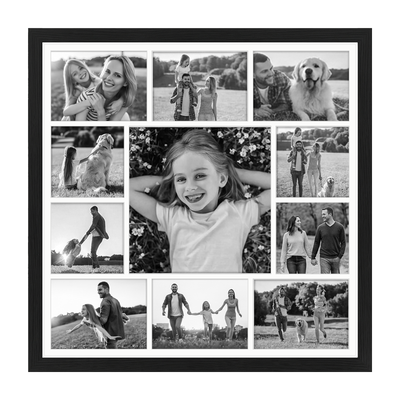Signature Matted Engineered Wood Collage Frame — 20x20 / Black / 11 Opening