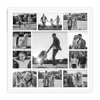 Signature Matted Engineered Wood Collage Frame — 20x20 / White / 11 Opening