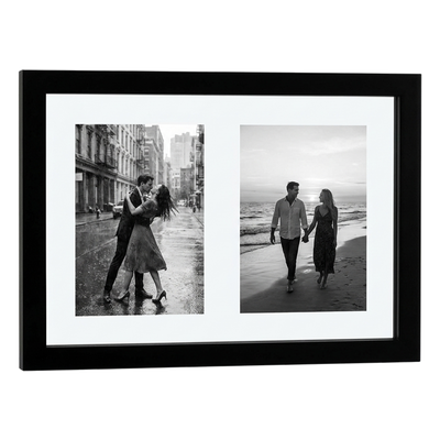 Signature Float Matted Collage Frame — Black / 9x12