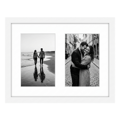Signature Float Matted Collage Frame — White / 9x12