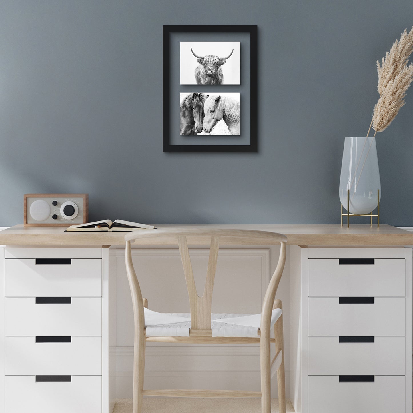 Collage Frame CFF1014BLK257 Floating Effect with mat - Americanflat