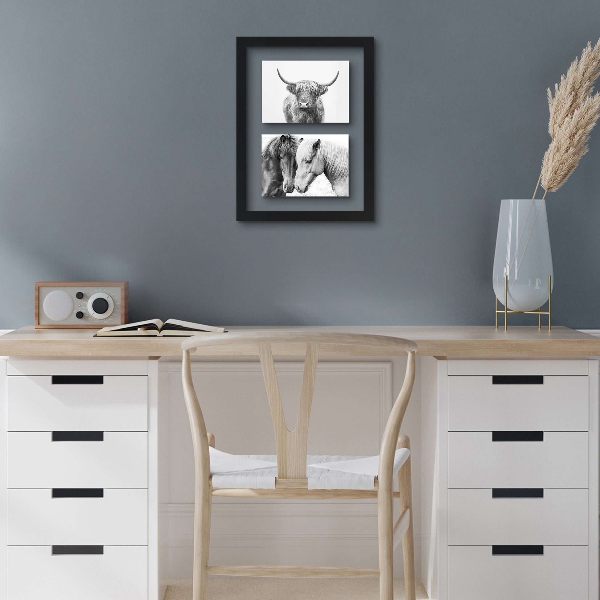 Collage Frame CFF1014BLK257 Floating Effect with mat - Americanflat